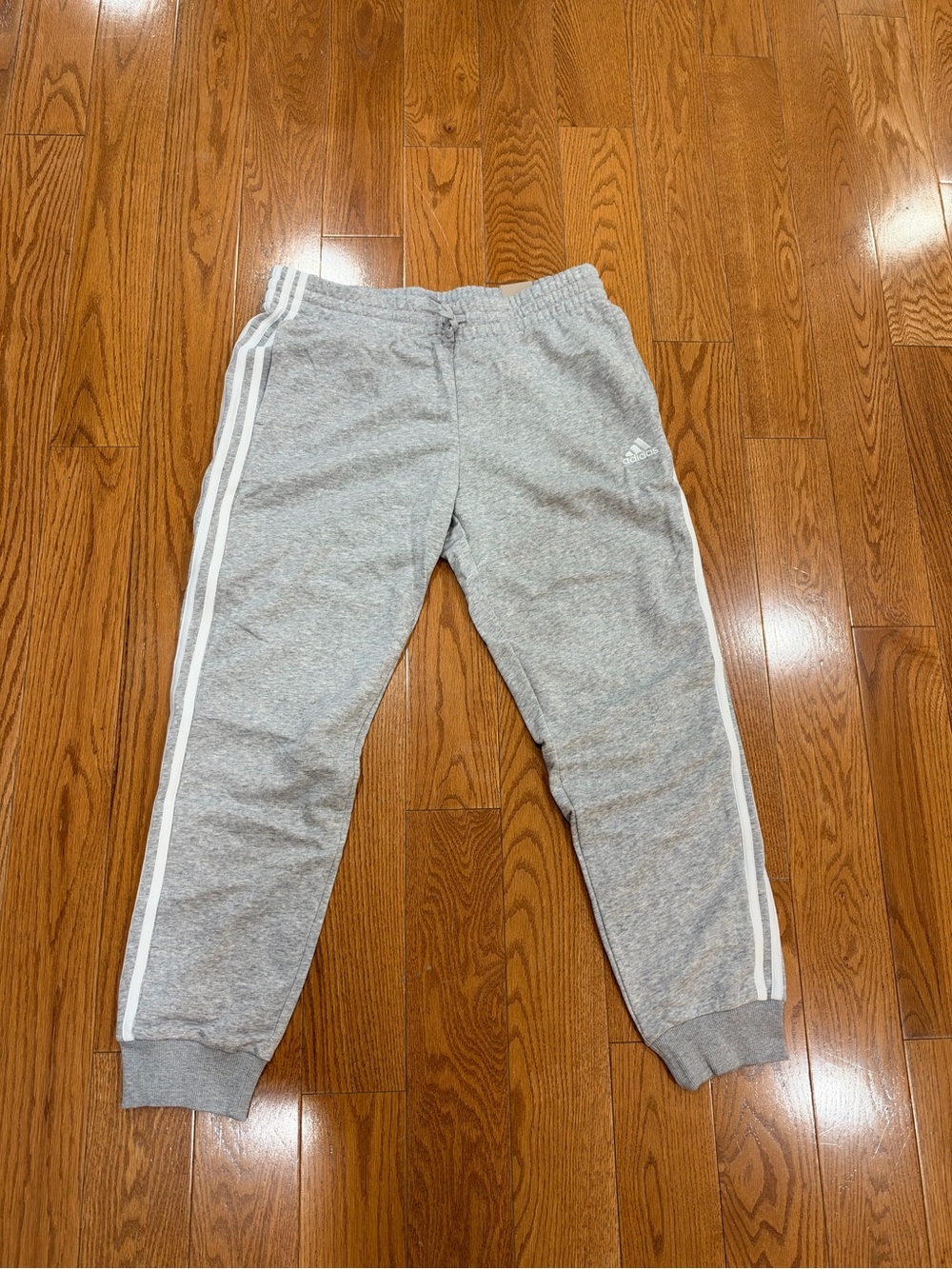 adidas Womens Grey 3-Stripe Jogger Bottoms